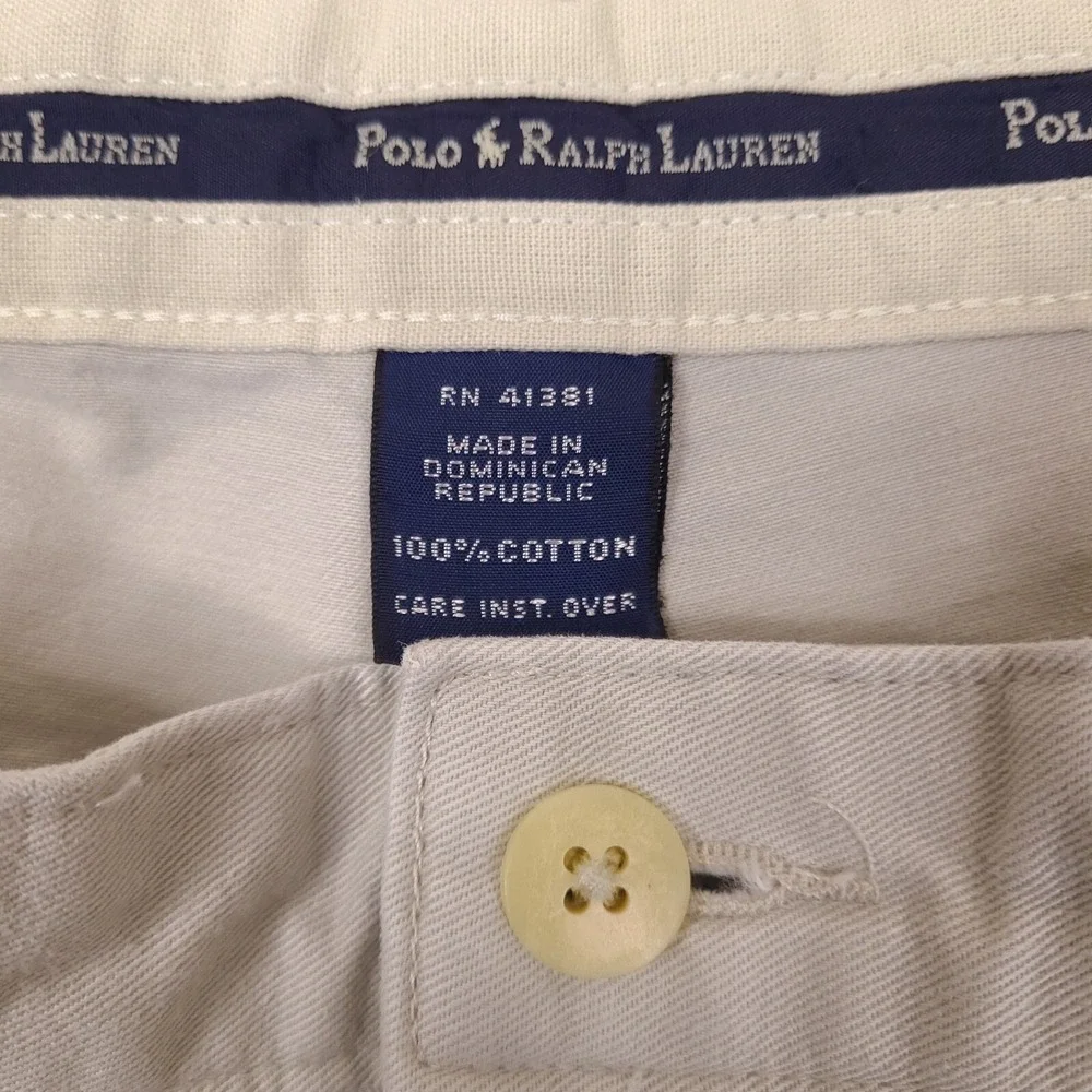 Polo Ralph‎ Lauren Shorts Mens 40 Beige 100% Cotton Pleated Tyler Short Vintage